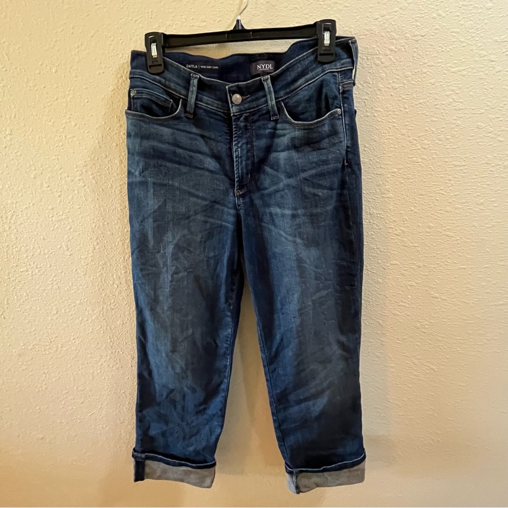 NYDJ cropped, cuffed jeans, size 8